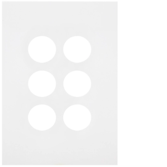 WBQSP6-MW - FIN 6 Gang Switch Plate MW