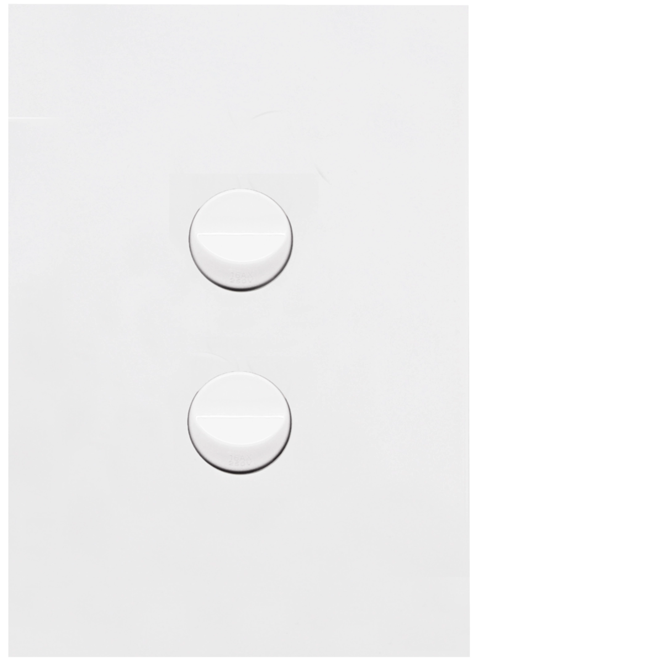 WBQSV2-MW - FIN 2 Gang Switch Plate cw mechs MW