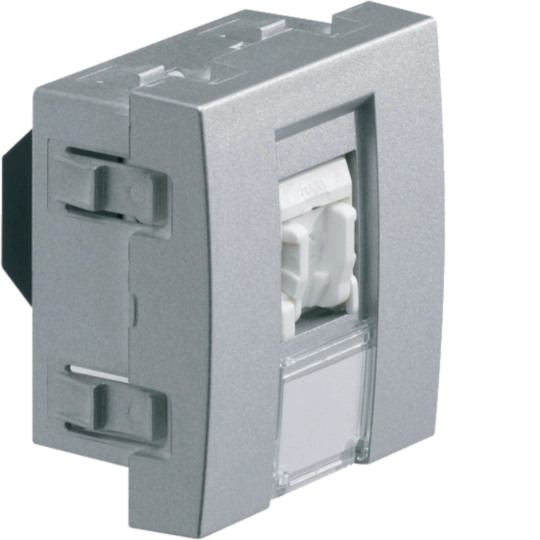WS217T - Zásuvka datová RJ45 45x45mm, Cat 5e, titanová, STP/SFTP