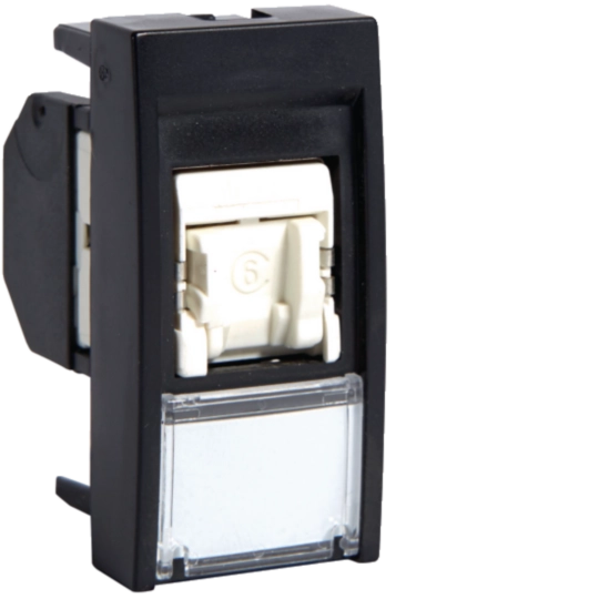 WS222N - Zásuvka datová RJ45 45x22,5mm, Cat 6, černá, FTP