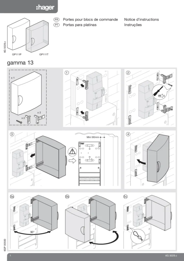 Image Notice portes pour blocs de commande | Hager France