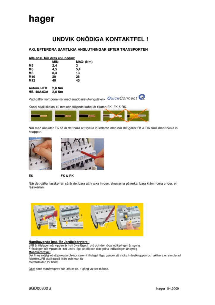 Bild Anleitung Gamma bestückt für Schweden | Hager Sverige
