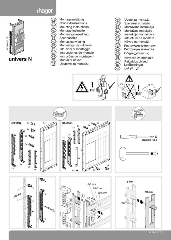 Zdjęcie Dane techniczne — Instrukcja obsługi International 2015-06-17 | Hager Polska