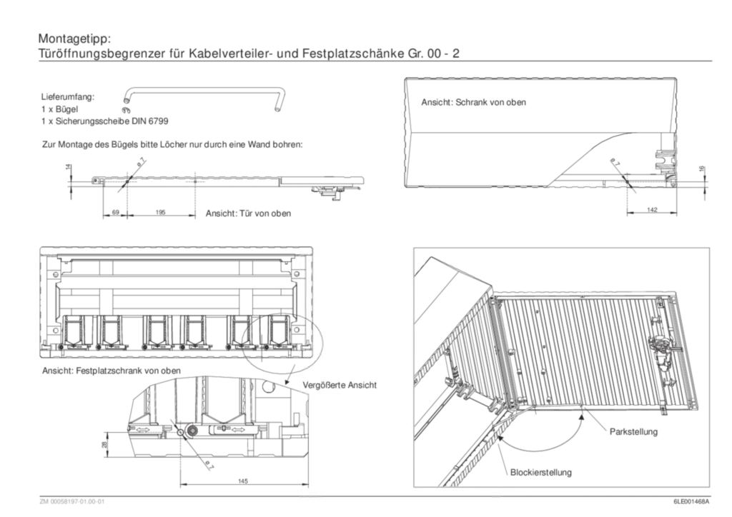 Bild Montageanleitung für ZAF100A, ZAY69846 - Festplatzverteilerschrank, KVS, mit Sammelschienensystem, Zubehör (DE, Stand: 11.2015) | Hager Deutschland