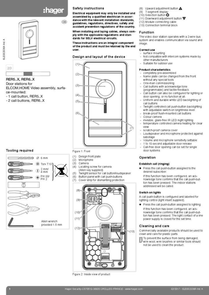 Imagem Manual de instruções en-GB 2017-02-23 | Hager Portugal
