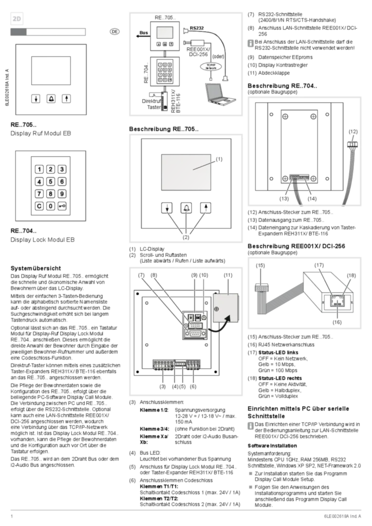 Image Notice Installation Clavier RE..705.. RE..704..Multimarque D | Hager Suisse