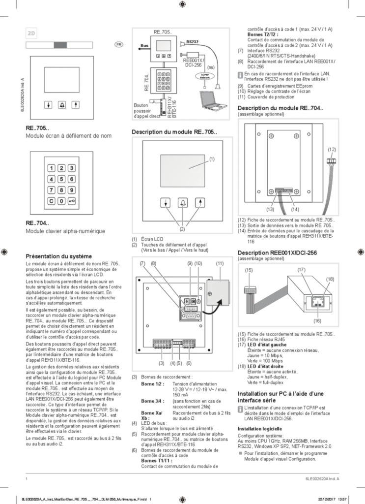 Image Notice Installation Clavier RE..705.. RE..704..Multimarque F | Hager Suisse