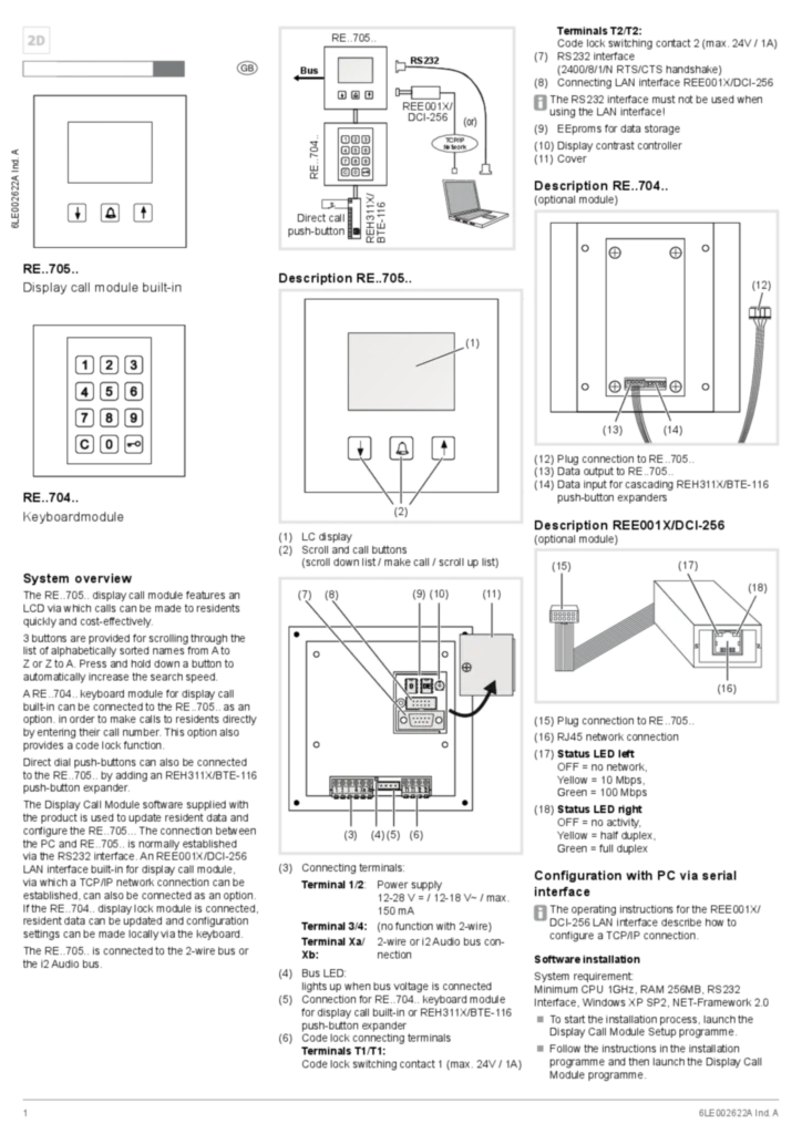 Image Notice Installation Clavier RE..705.. RE..704..Multimarque GB | Hager Suisse
