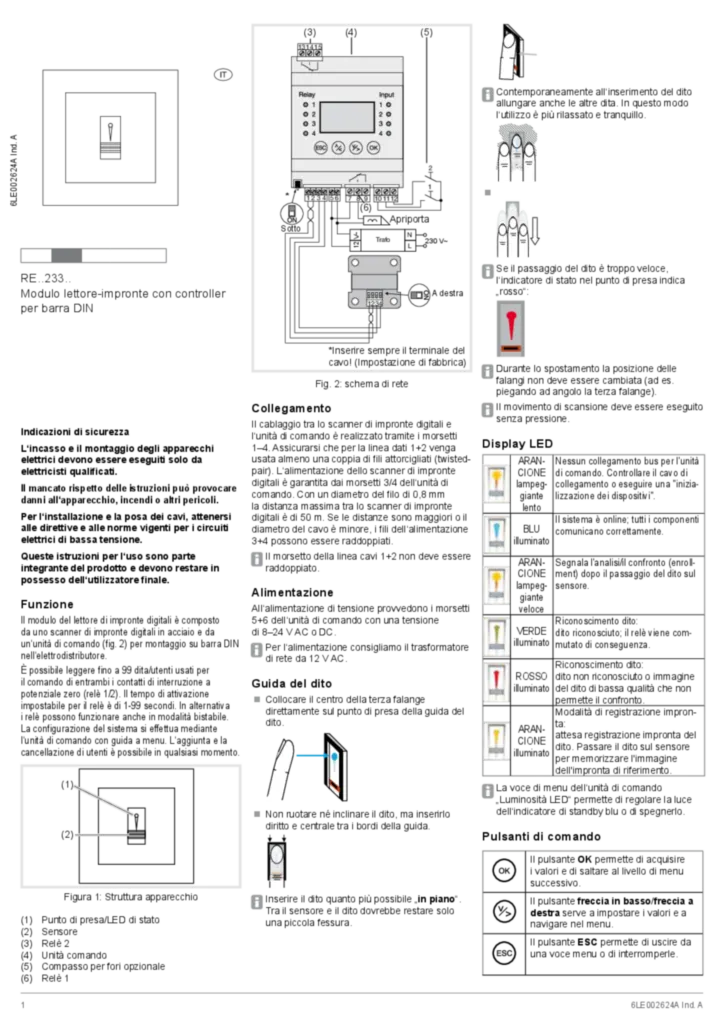 Image Notice Instal Lecteur Empreinte RE..233.. Multimarque I | Hager Suisse
