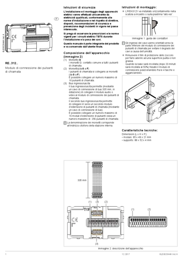 Image Notice Instal Mod Connexion Boutons RE..312.. Multimarque I | Hager Suisse