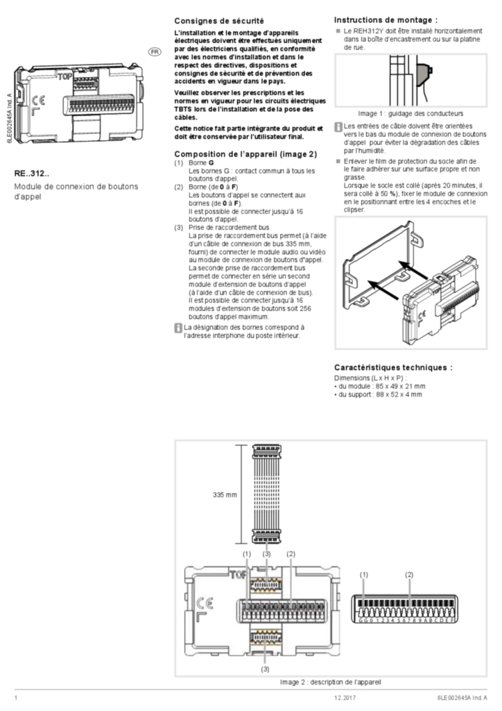 Image Notice Instal Mod Connexion Boutons RE..312.. Multimarque F | Hager Suisse