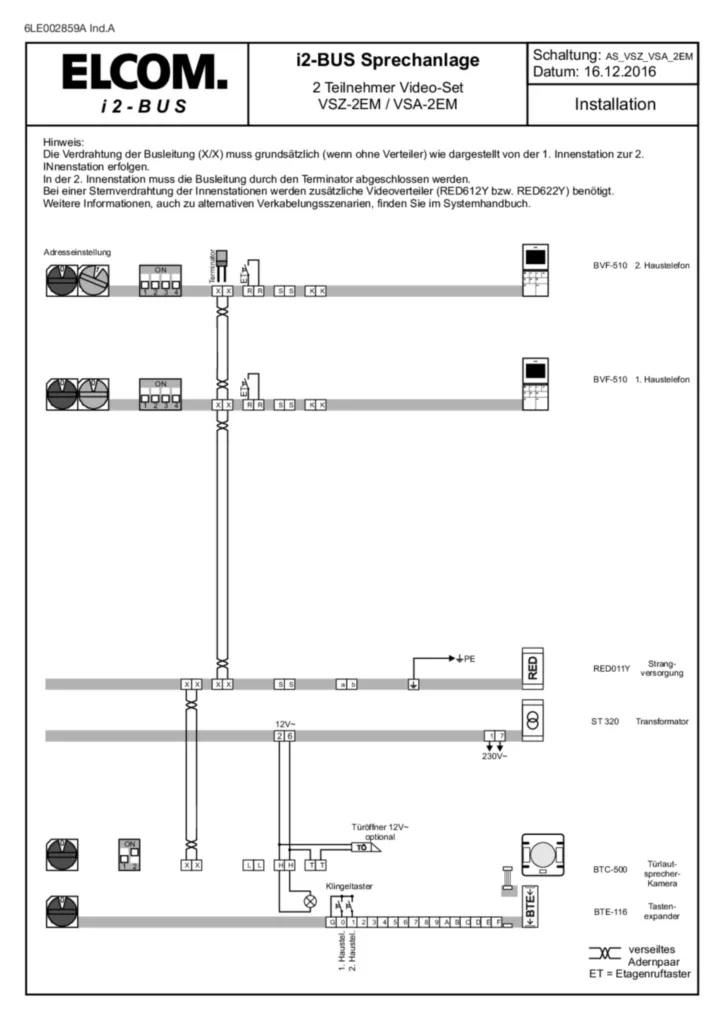 Bild Montageanleitung für 1087628, 1088628 - VideoSet 2 Teilnehmer 2D-Video ESTA/BVF-510 (Stand: 01.2016) | Hager Deutschland
