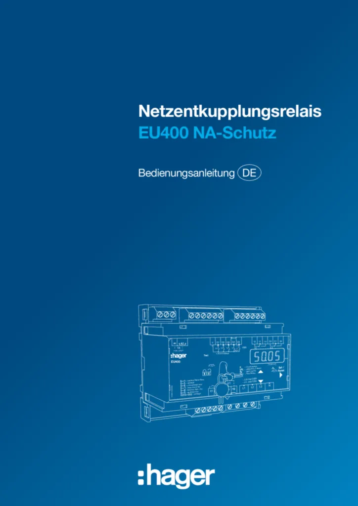 Image Mode d'emploi EU400 WEB - DE | Hager Suisse