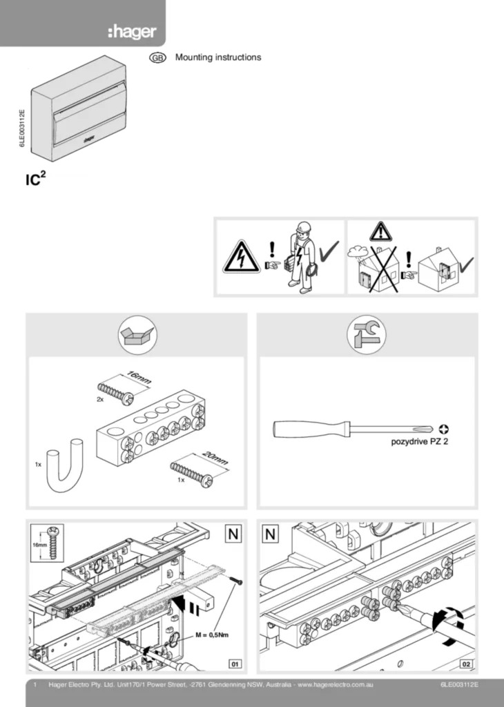 Image Installation manual International 2020-01-01  | Hager Australia