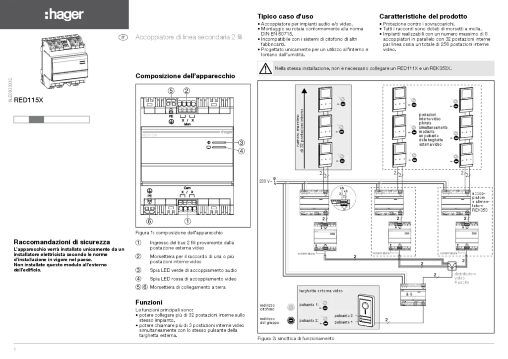 Image Notice Installation CoupleurBus 2Fils RED115X Hager IT | Hager Suisse