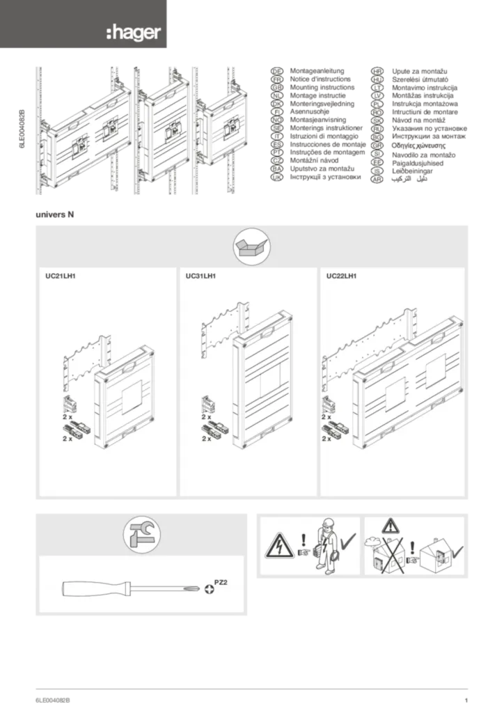 Zdjęcie Dane techniczne — Instrukcja obsługi International 2018-10-18 | Hager Polska