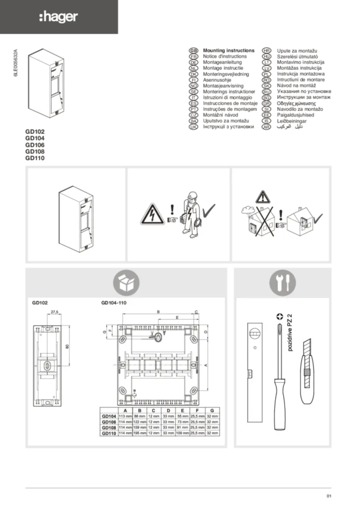 Immagine Manuale di installazione International 2020-01-01 | Hager Italia