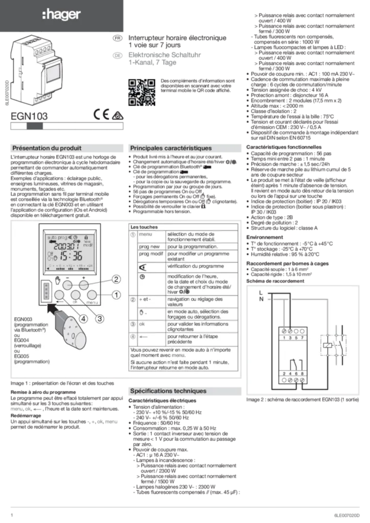Immagine Manuale di installazione fr-FR, de-DE 2019-02-08 | Hager Italia