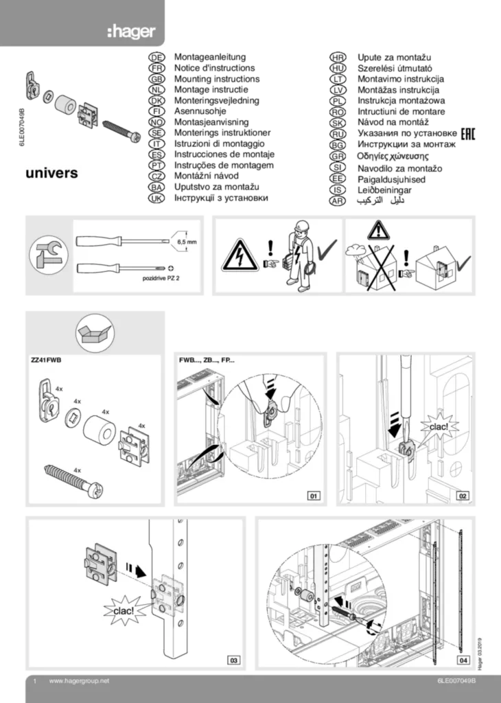 Zdjęcie Instrukcja montażu International 2020-01-01 | Hager Polska
