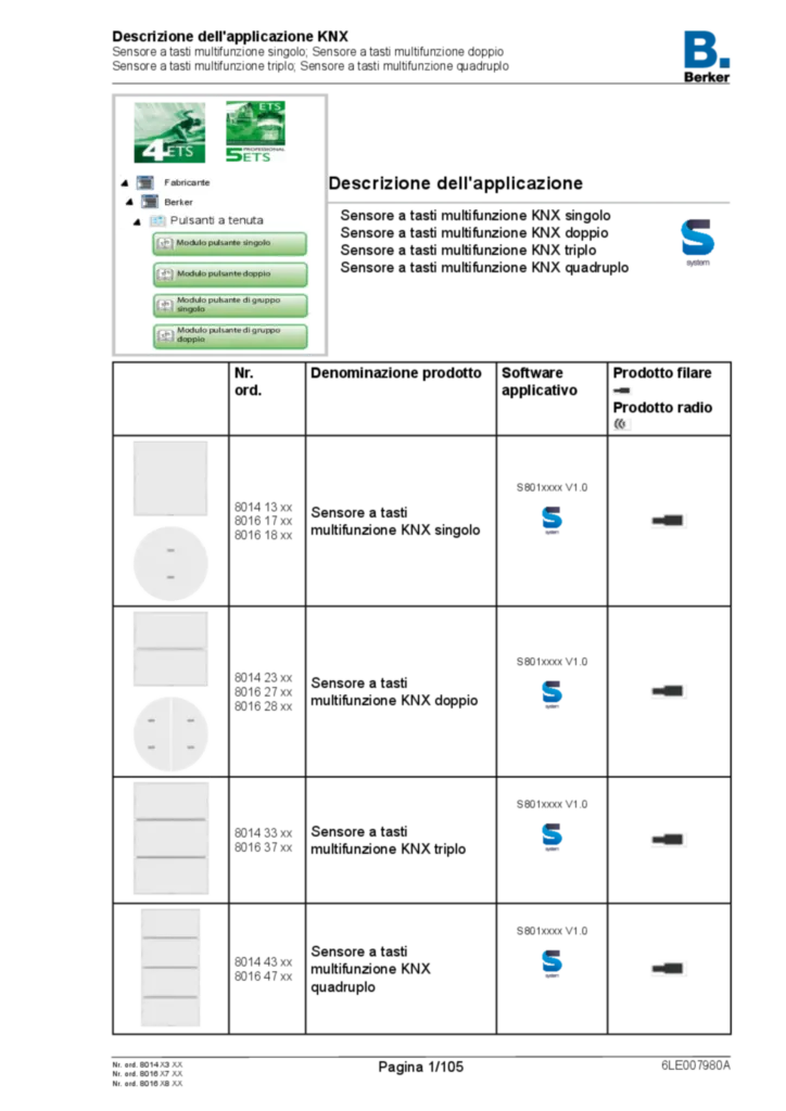 Immagine Application description ETS for 8014X3XX-8016X7XX-8016X8XX - KNX Push Button (IT, 2021-11) | Hager Italia
