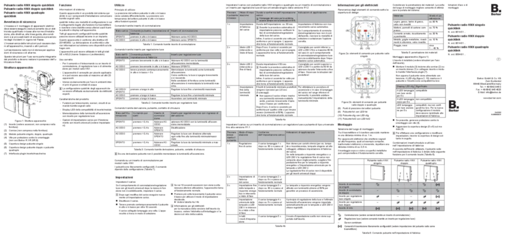 Immagine Manual for 8514xx-8564xx - KNX radio push-button 1g/2g/4g (IT, 2022-04) | Hager Italia