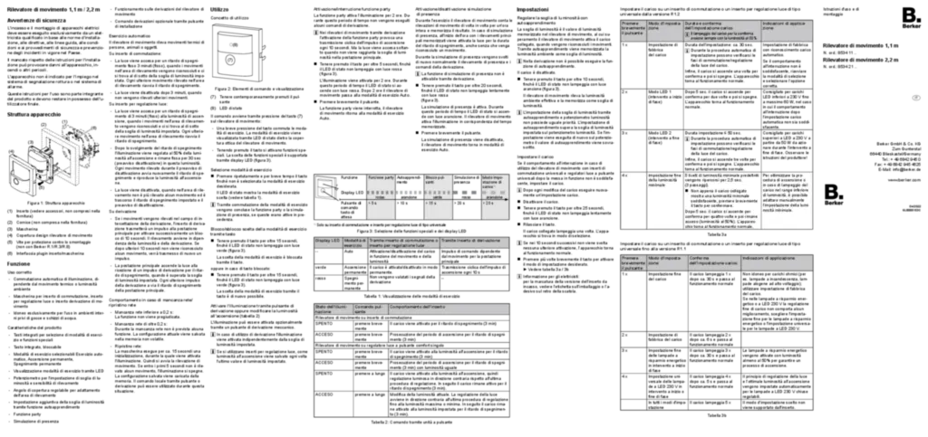 Immagine Manual for 8534xx - Motion detector (IT, 2022-04) | Hager Italia