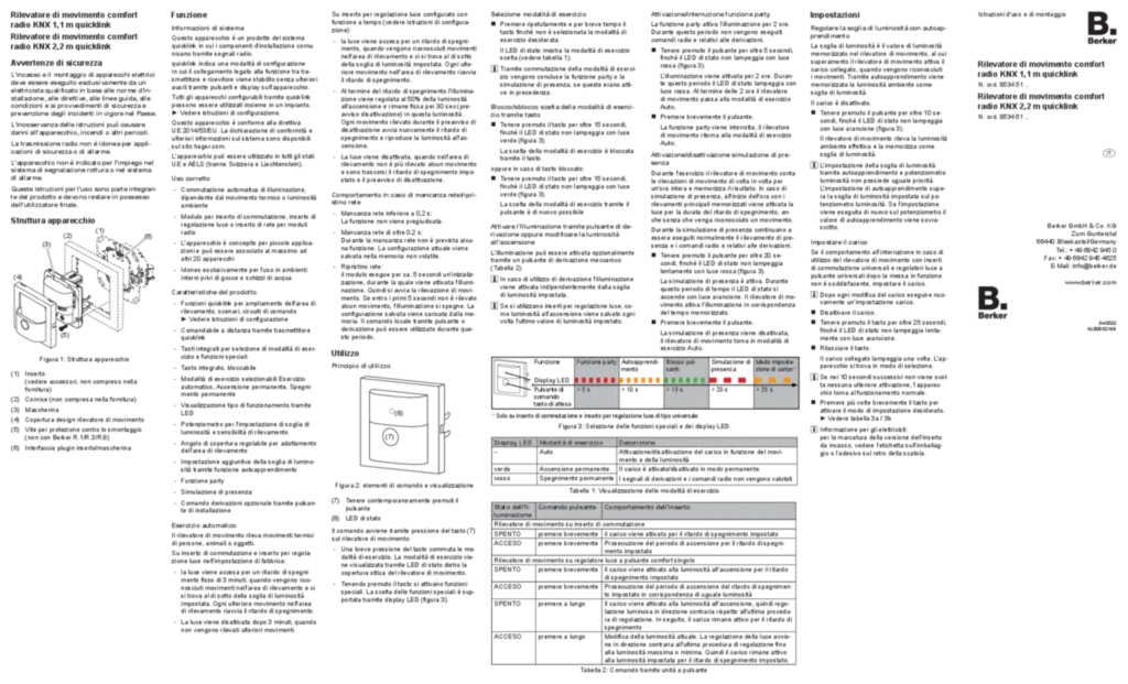 Immagine Installation manual for 8534xx - KNX radio motion detector (IT, 2022-04) | Hager Italia