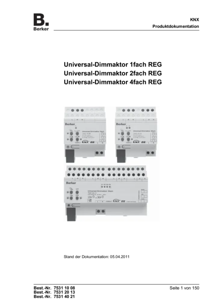 Bild Applikationsbeschreibung ETS für 753110xx-753120xx-753140xx - Universal-Dimmaktor (DE, 2011-04) | Hager Deutschland