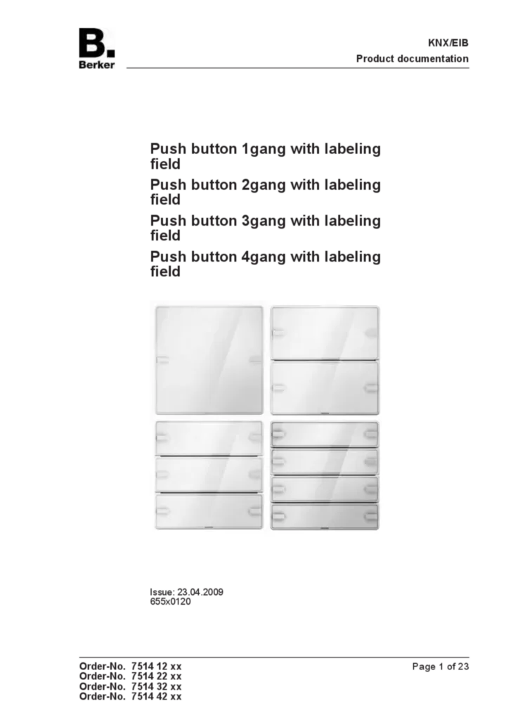 Image Description de l'application ETS pour 75141xx-75142xx-75143xx-75144xx-75146xx-75148xx - Poussoir sensoriel/TS Sensor en verre (EN, 2009-04) | Hager Belgique