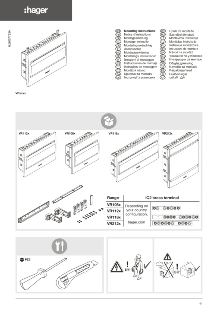 Zdjęcie Instrukcja montażu International 2020-01-01 | Hager Polska