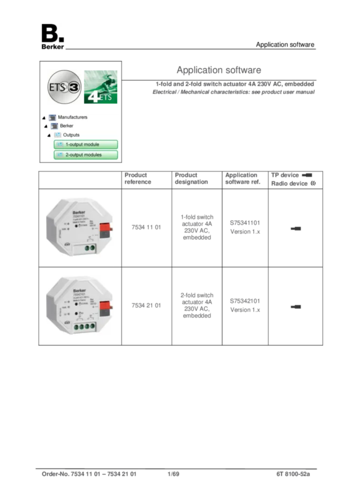 Bild Applikationsbeschreibung ETS für 75341101-75342101 - Schaltaktor UP (EN, Vers. 6T8100-52A) | Hager Deutschland