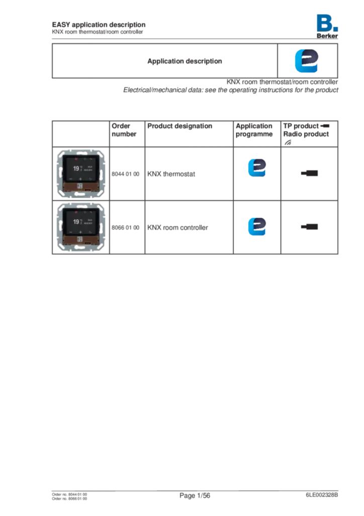 Image Description de l'application EASY pour 80440100-80660100 - Thermostat/controleur d'ambiance KNX (EN, 2020-09), easy link | Hager Belgique