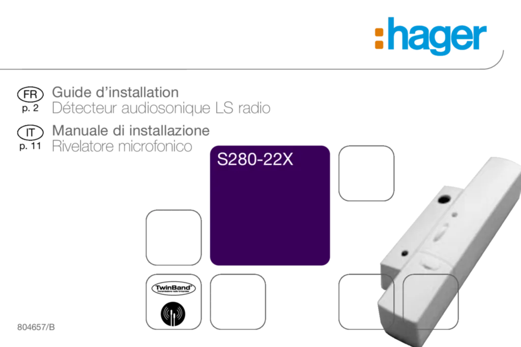 Image notice Inst Det Audio Hag S280-22X | Hager France
