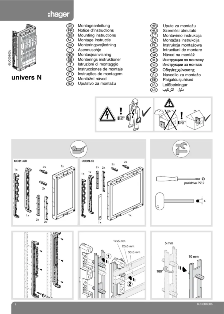 Bild Montageanleitung BS UC..L60 | Hager Deutschland