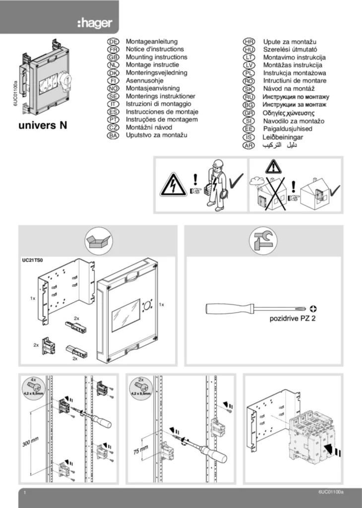 Bild Montageanleitung BS UC..L60 | Hager Deutschland