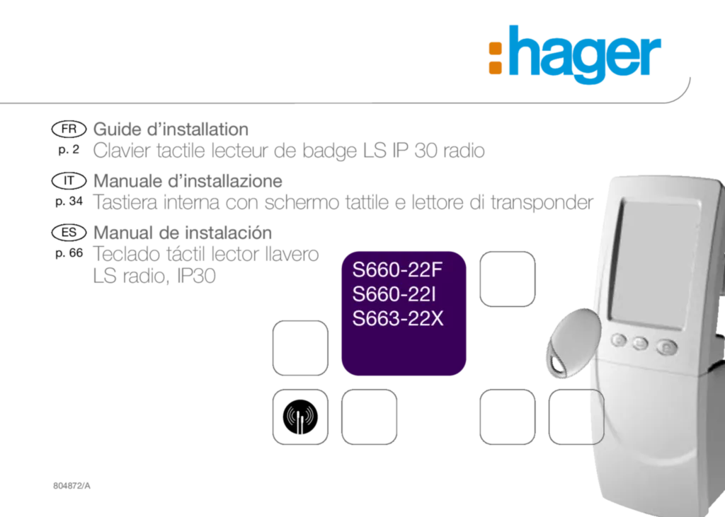 Image Notice Installation Clavier Hager S660/663-22 | Hager France