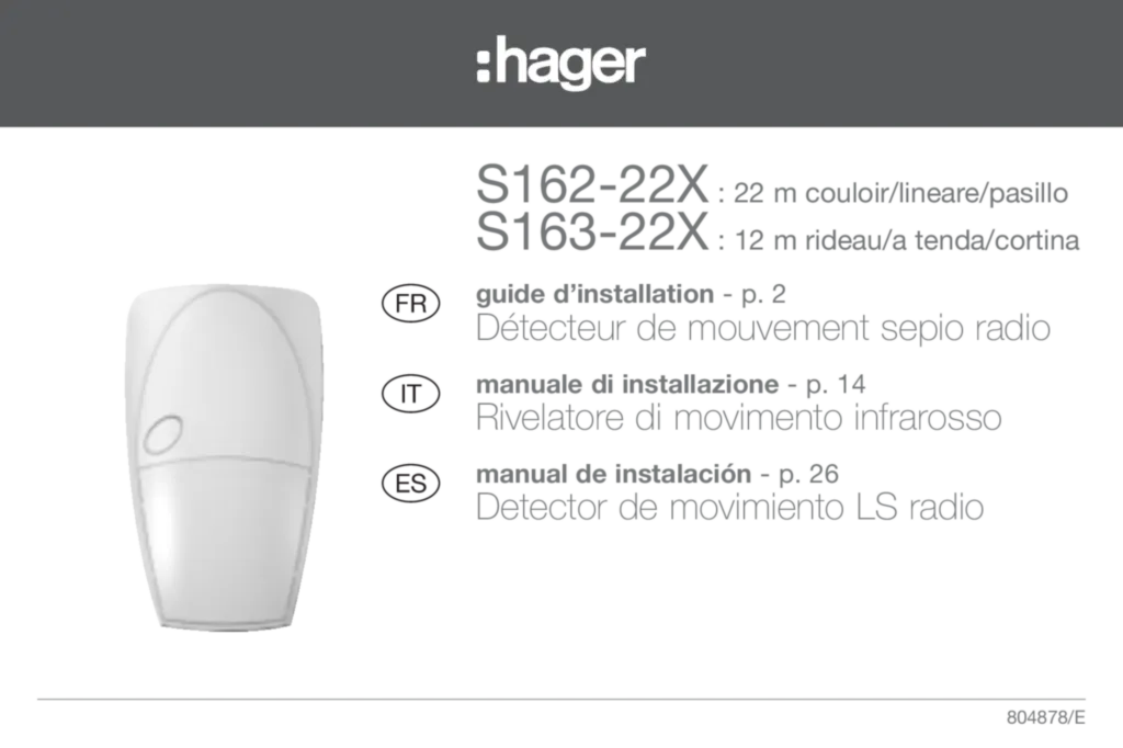 Image Notice Instal IR Hager S162/3-22X | Hager France