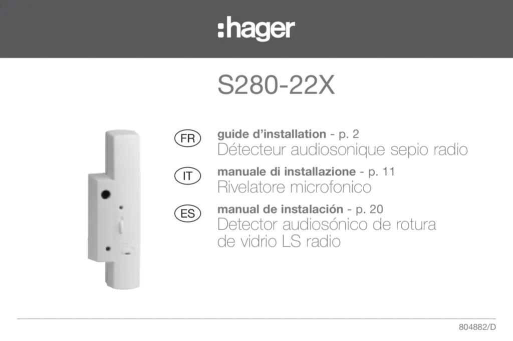 Image notice Inst Det Audio Hag S280_22X_M | Hager France