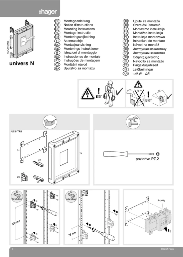 Zdjęcie Montageanleitung BS UC21TR2 | Hager Polska