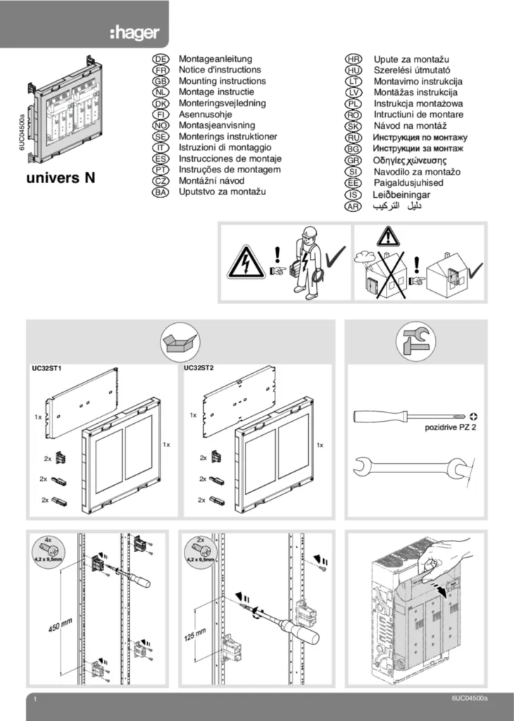 Bild Montageanleitung UC32ST1 & UC32ST2 | Hager Deutschland