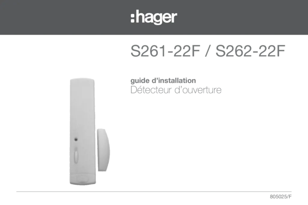 Image Guide Instal Détect Ouverture S261/S262-22F FR | Hager France