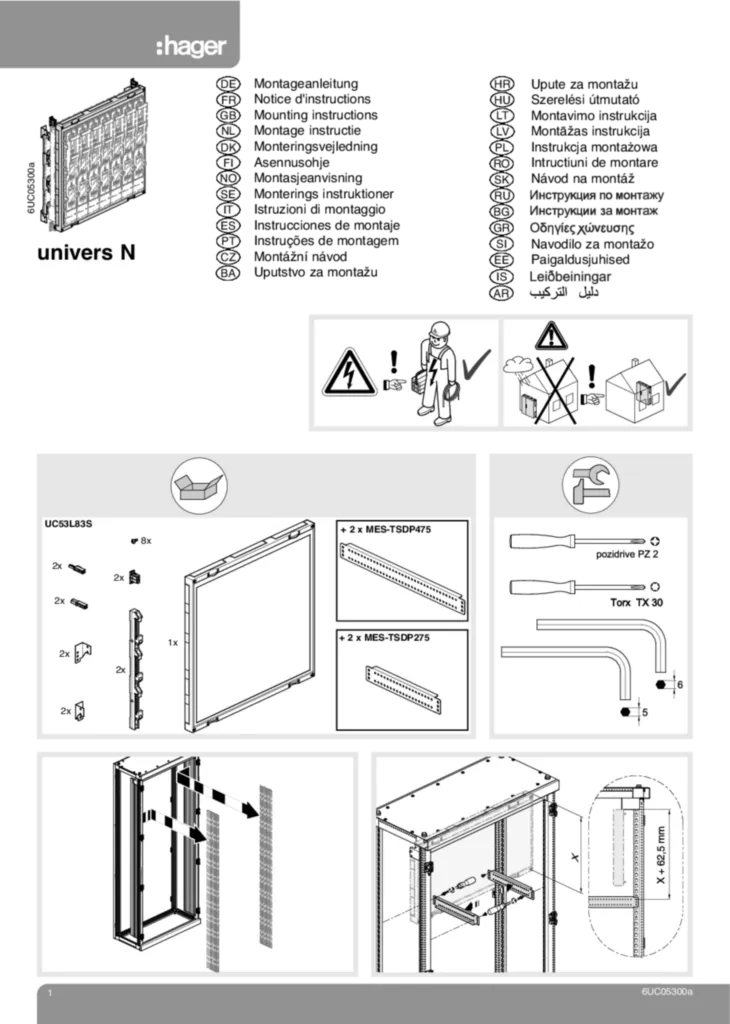 Obrázek Montageanleitung UC53L83S | Hager