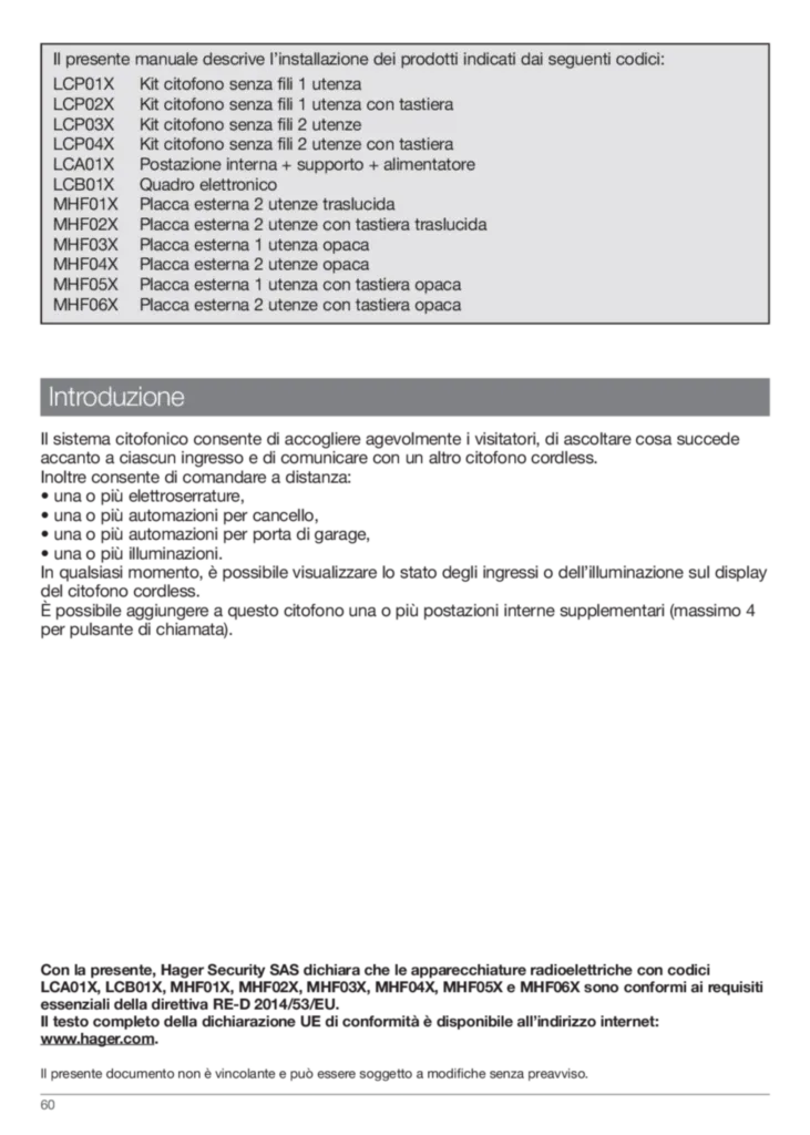 Bild notice Inst Interphone Hager ISF3 It | Hager Deutschland