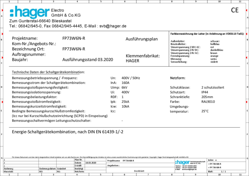 Bild Aufbau und Stromlaufplan FP73W6N-R | Hager Deutschland