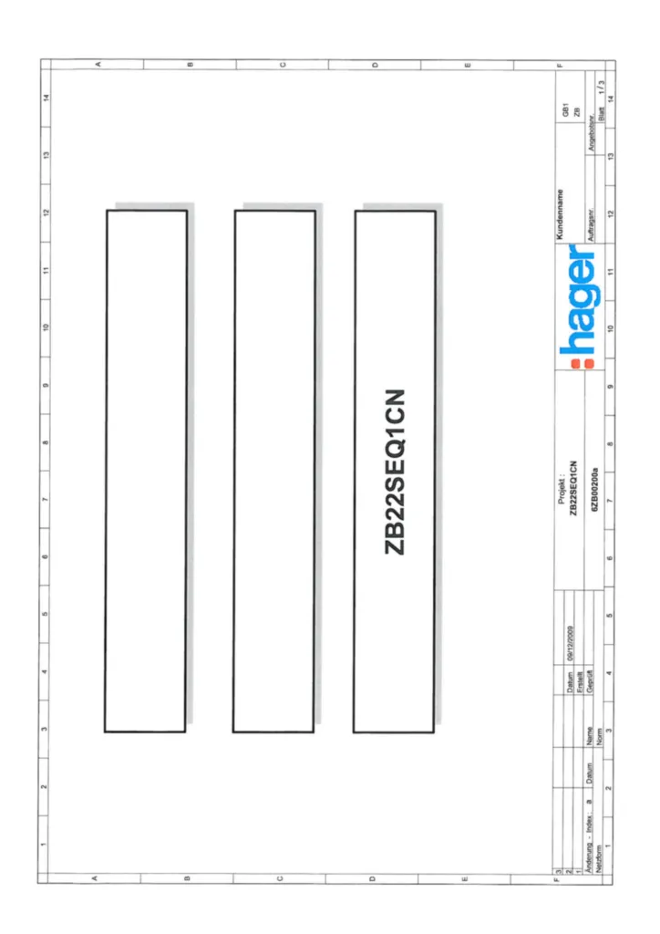 Bild Montageanleitung für ZB22SEQ1CN - Komplettschrank 1ZP/VF-6rh, Ehz (Stand: 07.2013) | Hager Deutschland