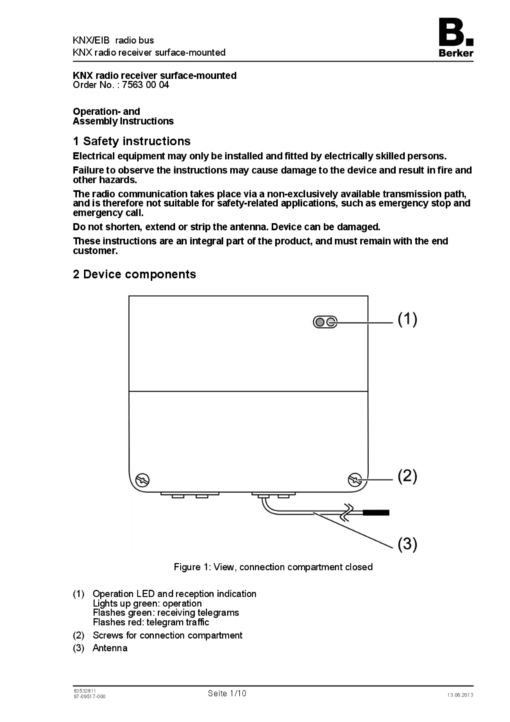 Image Manual for 75630004 - Radio receiver surface-mounted (EN, 2013-06)  | Hager