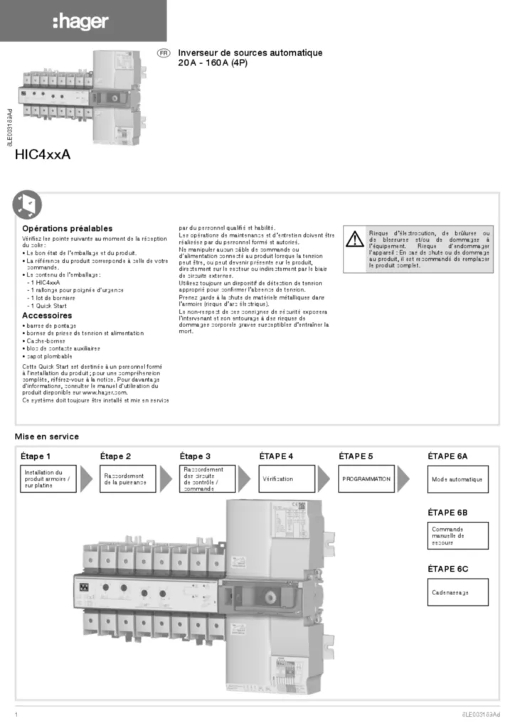 Image QuickStart for HIC4xxA (FR) | Hager Belgique