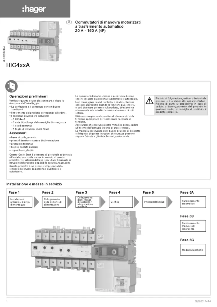 Immagine Manuale di installazione it-IT 2020-04-14 | Hager Italia