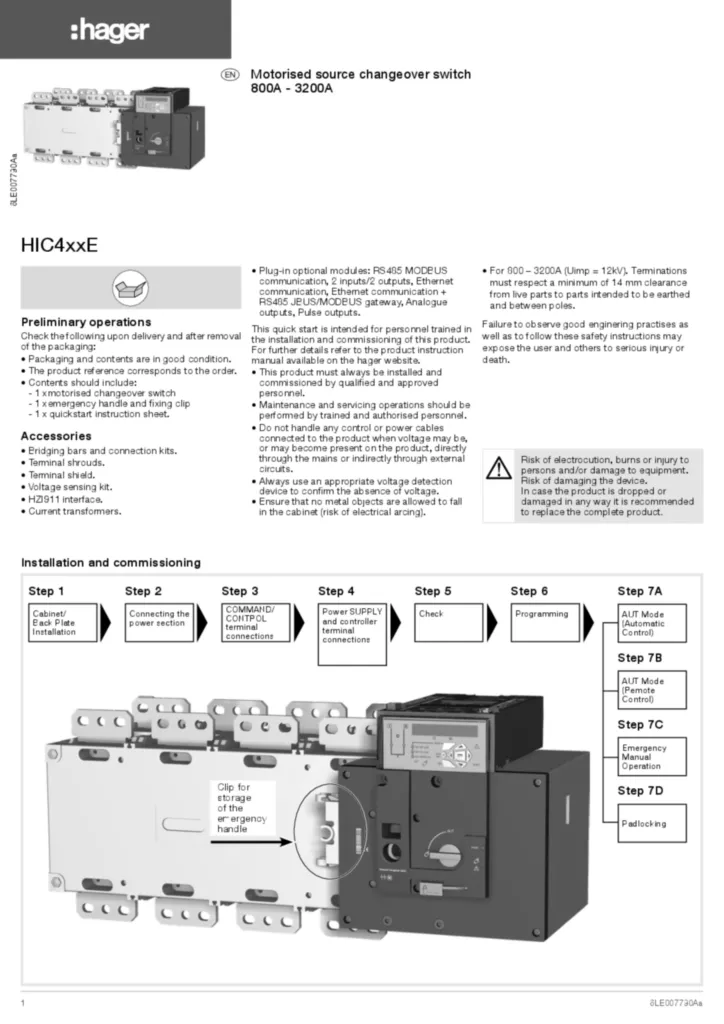 Automatische Umschalter 4x1600A • HIC492G