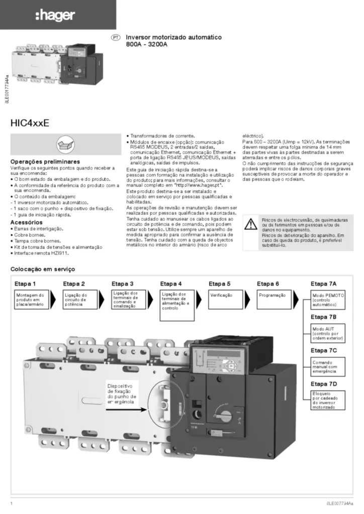 Imagem QuickStart HIC4xxE 800-3200A PT | Hager Portugal